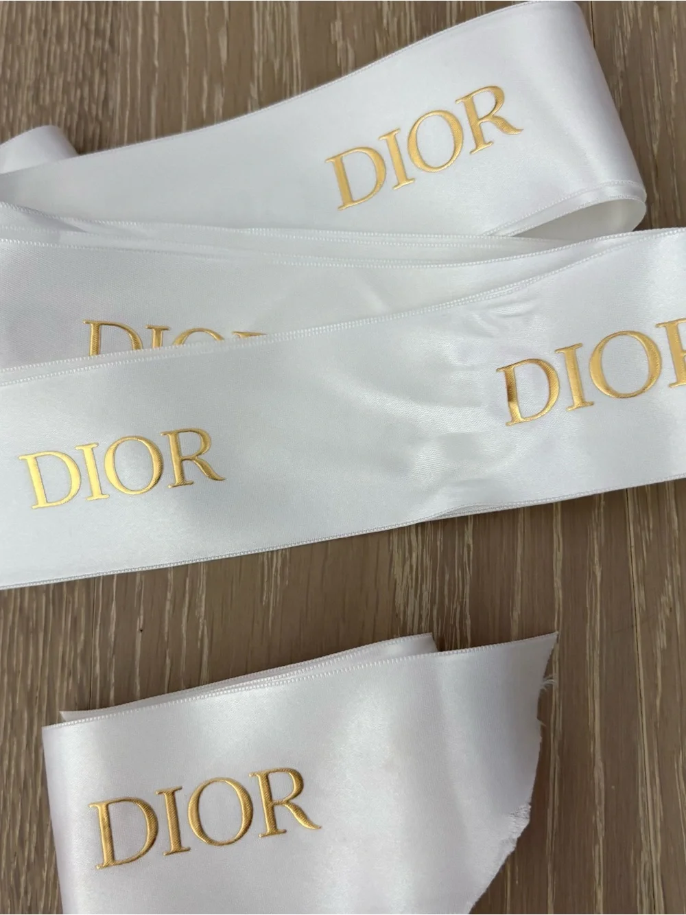 DIOR White Satin Logo Ribbon bundle - Luxury Gift Ribbon